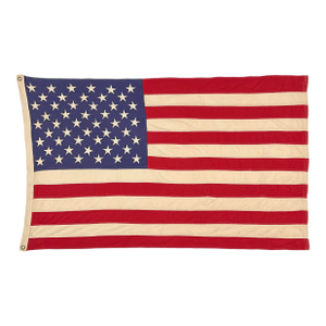 Vintage Cotton American Flag With Sewn Stars