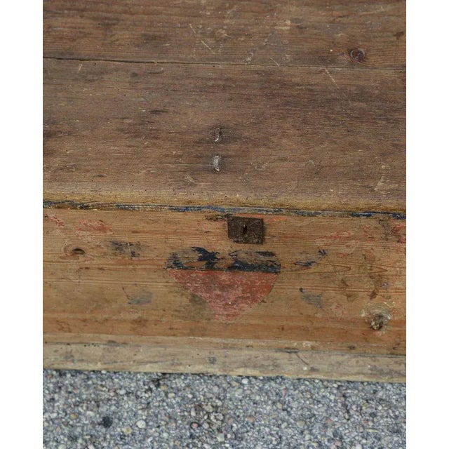 Wood Fir Chest with Decorative Fragments, Italy, 1800s For Sale - Image 7 of 9