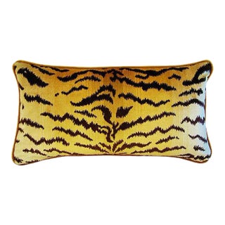 Designer Italian Scalamandré Le Tigre (Tiger) Pillow 23" X 13" For Sale
