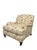 Pair of Lee Industries Floral Upholstered Lounge Chairs With Brass Casters For Sale In Charlotte - Image 6 of 12