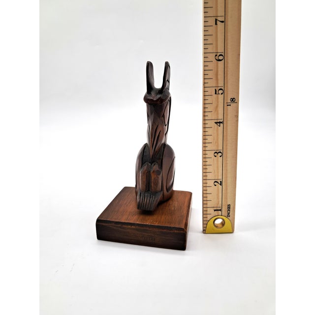 Vintage Joe Becker 6" Raven Wood Carving Totem Coast Salish Musqueam First Nations British Columbia For Sale - Image 11 of 12