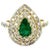 1.38 Carat Colombian Emerald Double Halo Diamond Yellow Gold Ring Item Specs: Pear Cut Colombian Emerald = 0.56 Carats 47...