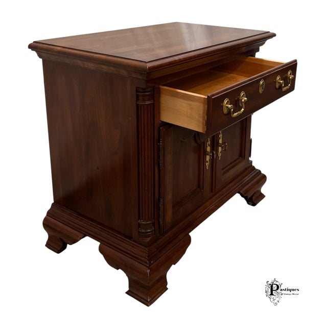 Brown Vintage Jamestown Sterling Chippendale Style Mahogany Nightstand For Sale - Image 8 of 10