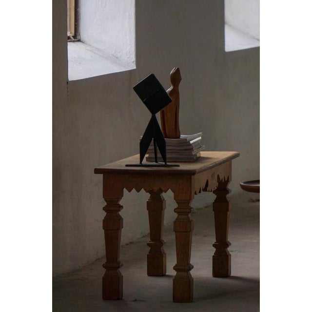 Mid-Century Carved Oak Bench, 1979 For Sale - Image 11 of 18