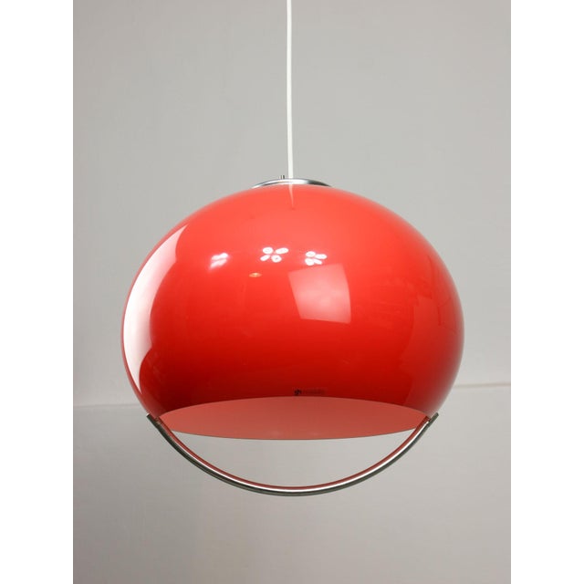 Italian Space Age Red Jolly Pendant Lamp from Guzzini For Sale - Image 12 of 18
