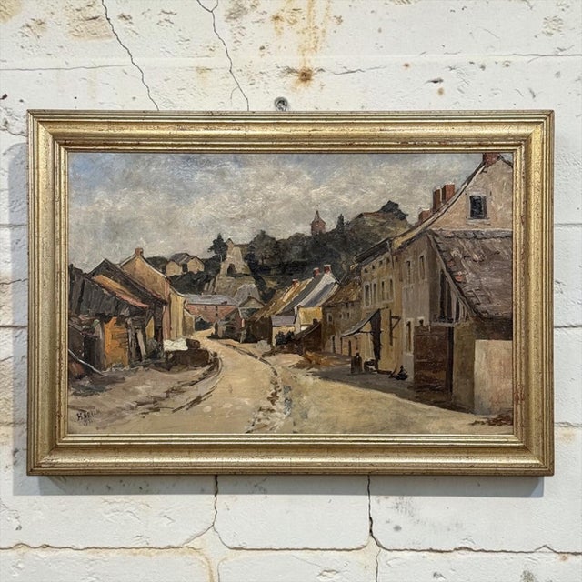 Realism 19th Century Framed Oil Painting on Canvas by Henri Orban (1836-1904) 'Esneux' For Sale - Image 3 of 18