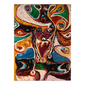 "Chief Crazy Horse" Abstracted Fauvist Portrait With Heavy Impasto in Oil Paint by Harald Dry Schmidt