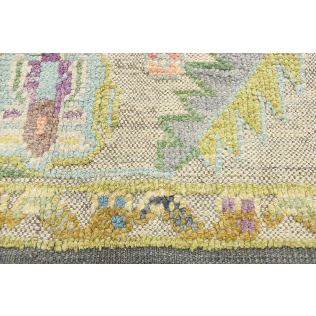 Vintage Pastel Turkish Oushak High-Low Rug - 09'01 X 11'09 For Sale - Image 4 of 8