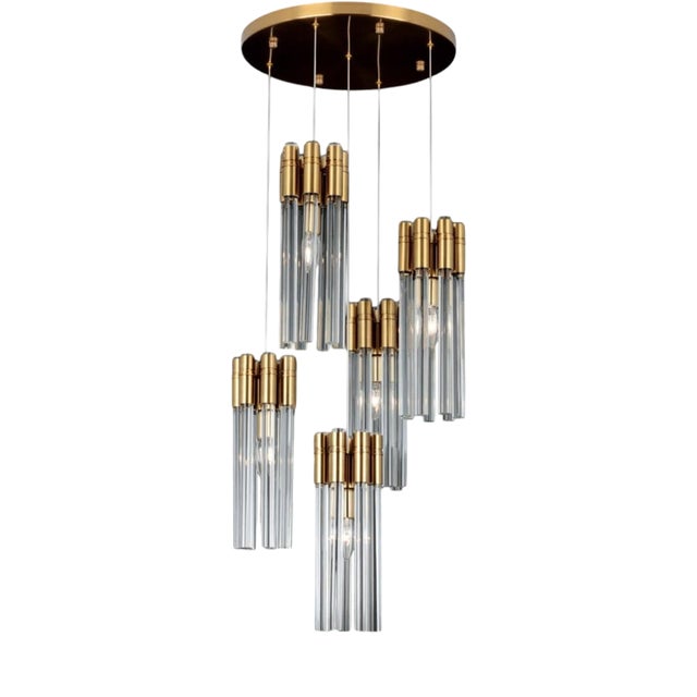 Collection Urano Chandelier in Crystal and Glass by Jago For Sale