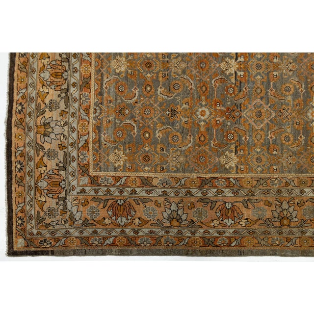Textile Unique Antique Hand-Knotted Wool Rug With Allover Botanical Motif For Sale - Image 7 of 12
