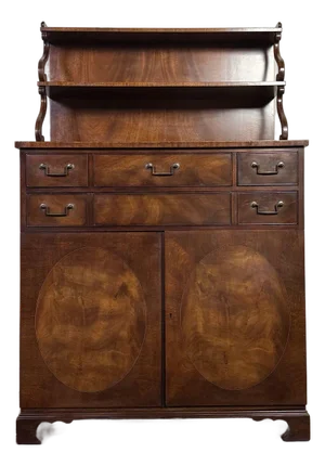 Vintage Heritage Henredon Mahogany Cabinet / Buffet With Waterfall Plate Shelf