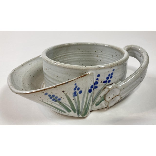Mid 20th Century Vintage Ceramic Soup and Cracker Bowl For Sale - Image 5 of 6