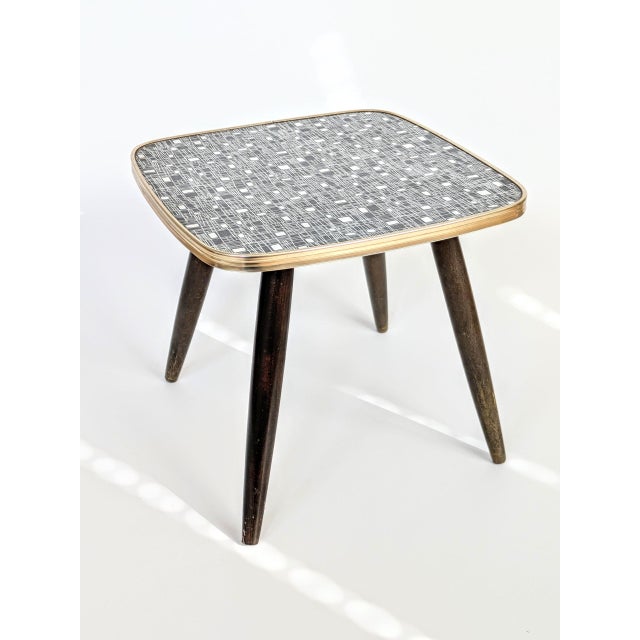 Mid-Century Square Linoleum Flower Stand with Geometric Pattern, Germany, 1960s For Sale - Image 13 of 14