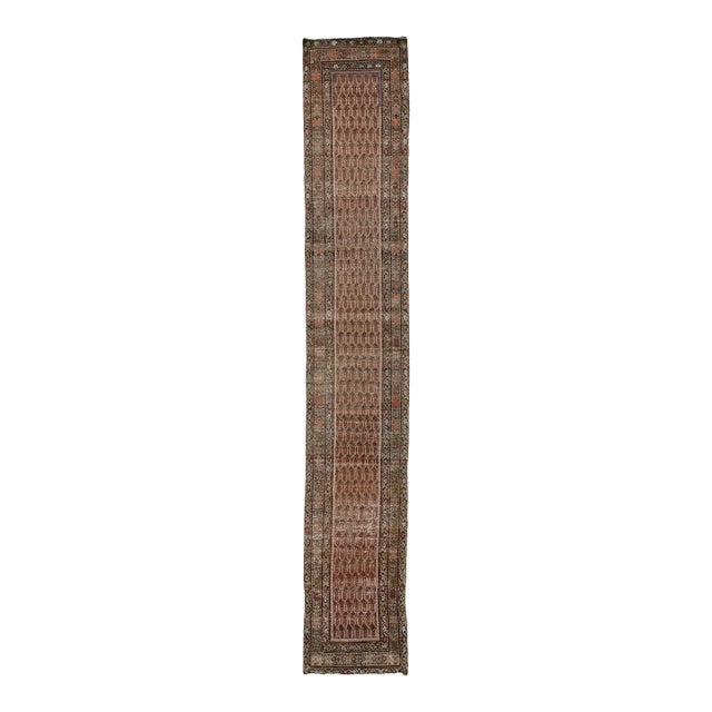 19th Century Antique Malayer Wool Runner Rug With Repeating Boteh Motif For Sale