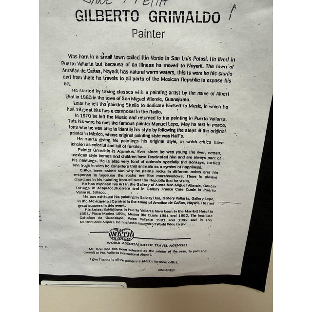 Late 20th Century Gilberto Grimaldo Mexican Folk Art Work, Signed For Sale - Image 5 of 12