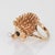 1970s 70s Vintage Hedgehog Ring 14k Yellow Gold Pearl Sapphire Eyes Sz 4.5 Jewelry For Sale - Image 5 of 8