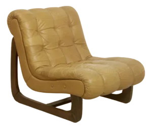 Camel Leather Armchair, 1960s