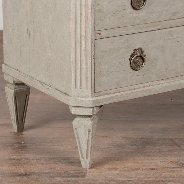 Pair of 19th Century Swedish Gray Painted Chests of Drawers For Sale - Image 14 of 18