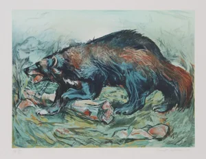 Everett Hibbard, "Wolverine," Lithograph