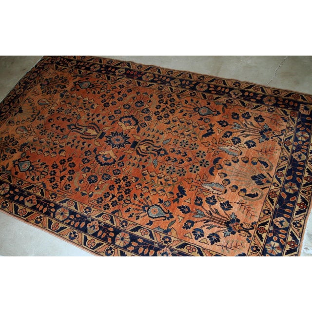 1920s, Handmade Antique Persian Sarouk Rug 4.1' X 6.4' For Sale In New York - Image 6 of 7