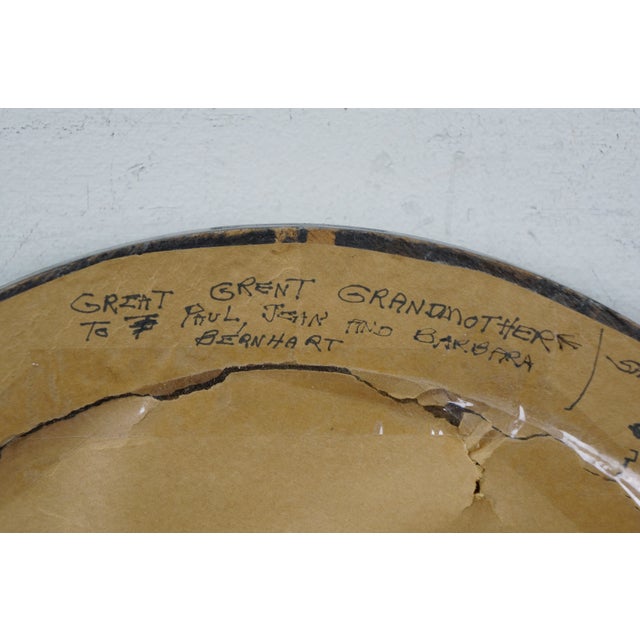 Antique Victorian Enhanced Oval Family Portraits Great Grandmother 17" - Set of 2 For Sale - Image 10 of 11