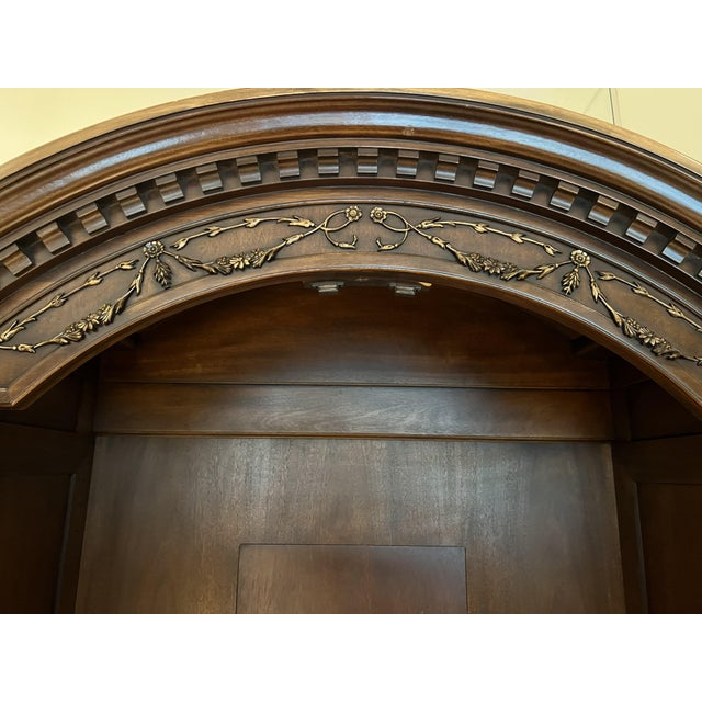 Late 20th Century Late 20th Century Ej Victor French Louis XVI Style Wood and Cane Armoire For Sale - Image 5 of 12