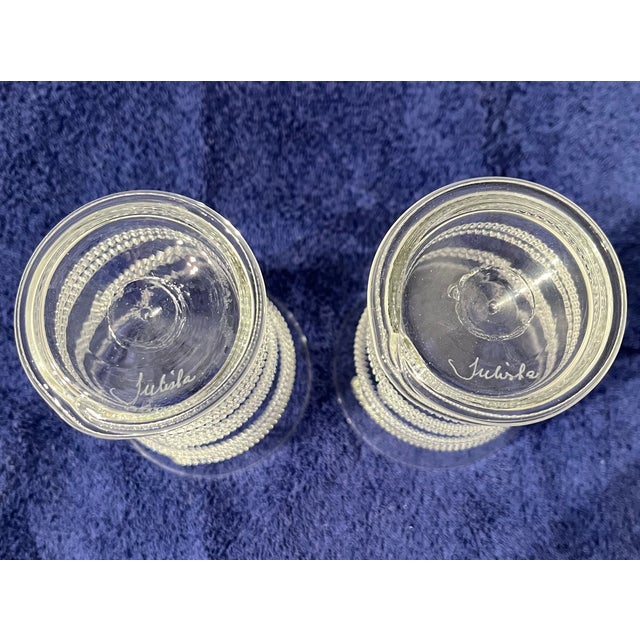 Art Deco Handblown Signed "Amalia" Tumblers From Juliska Glassware - a Pair For Sale - Image 3 of 3