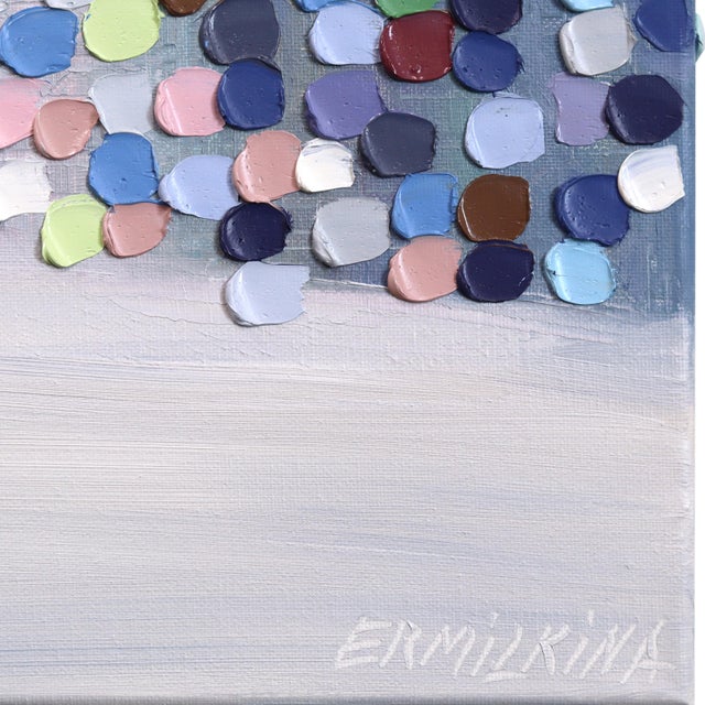 Blue Together - Original Figurative Abstract Textured Oil Painting on Canvas by Ekaterina Ermilkina For Sale - Image 8 of 8