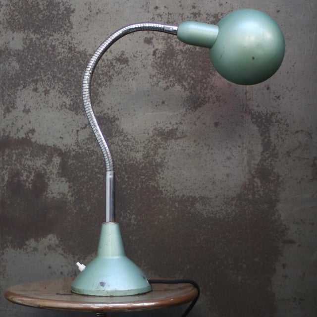 1950s Vintage French Industrial Metal Machinist Table Light For Sale - Image 5 of 6