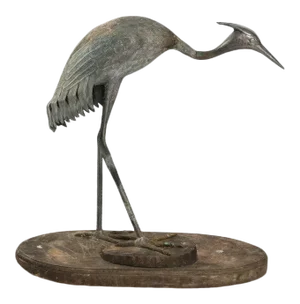 Early 19th Century Antique Bronze Crane Ornament