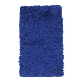 Vintage Blue Swedish Rya Rug, 02'02 X 03'09 For Sale