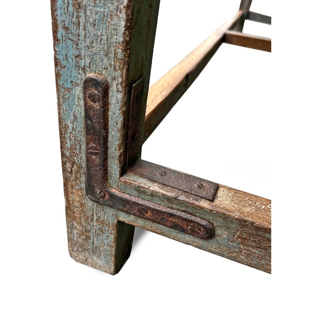 Wood Vintage Farm Work Table For Sale - Image 7 of 7