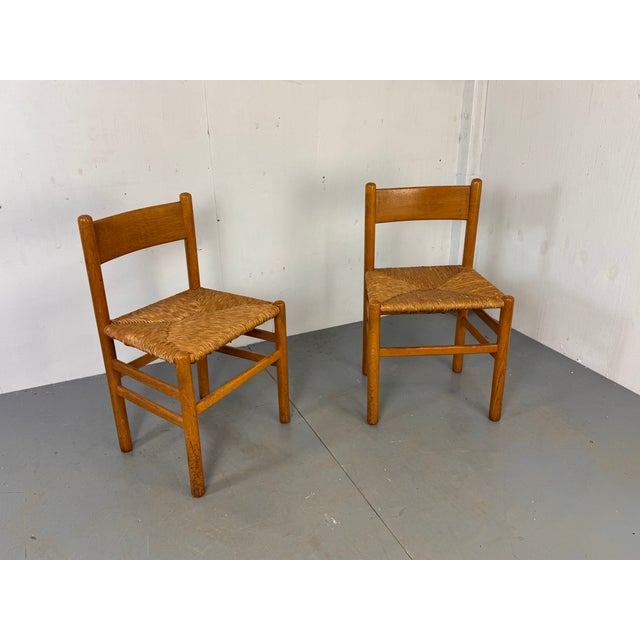 Vintage Oak and Rush Chairs by J Van Heuvel for Advorm, 1950s, Set of 2 For Sale - Image 11 of 11