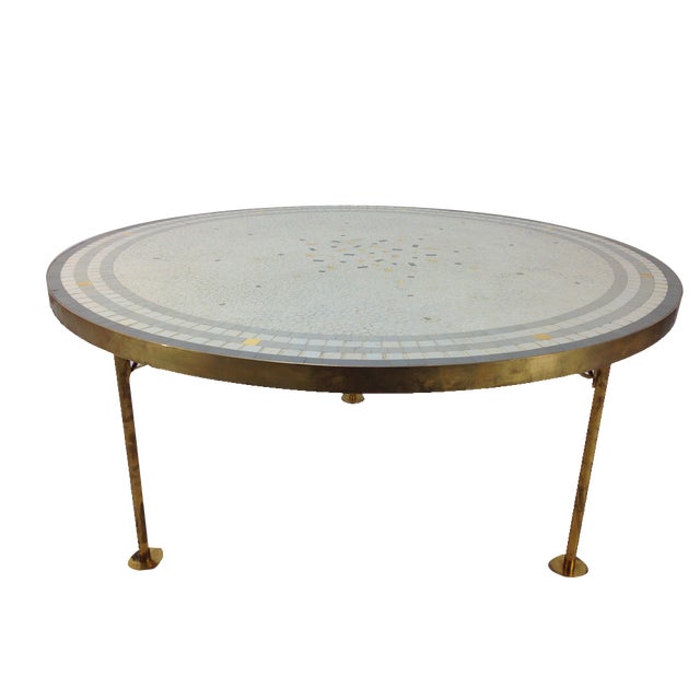 Round Mosaic Coffee Table by Berthold Müller, 1950s For Sale