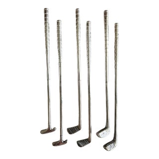 Vintage Silverplate Golf Club Cocktail Stirs, Swizzles, Set of 6 For Sale