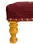 Vintage Burgundy Floral Needlepoint Footstool With Turned Pine Legs For Sale - Image 6 of 13