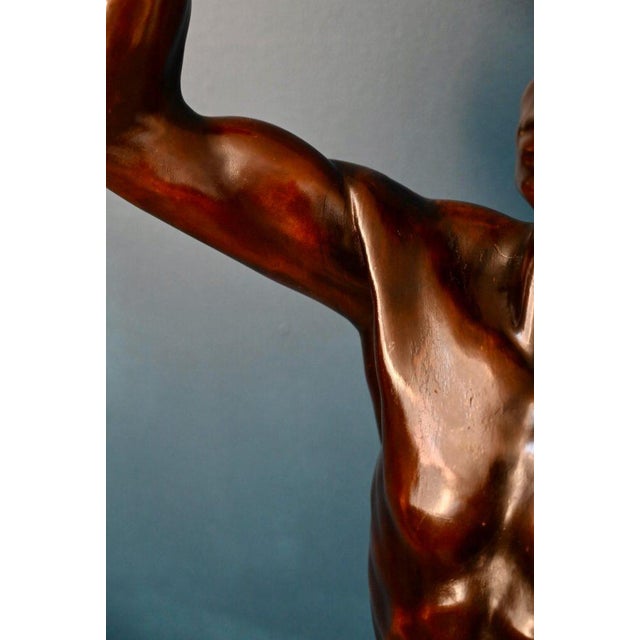 Italian Artist, Very Large Nude Sculpture of a Young Man, 1920s-1940s, Wood For Sale - Image 10 of 18