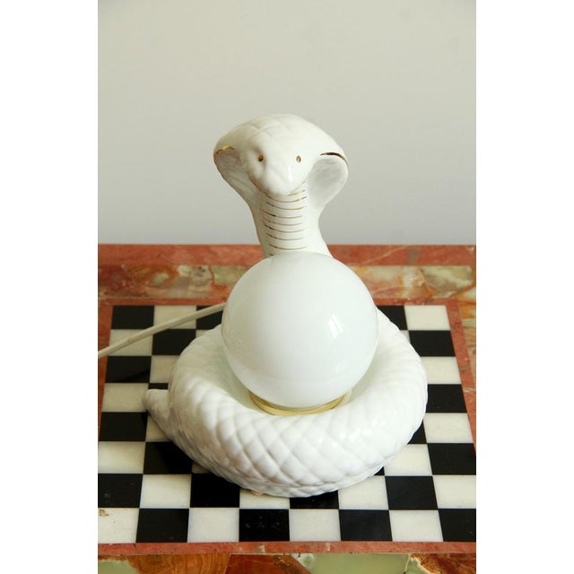 Ceramic and Murano Glass Snake Lamp from Avorin, Italy, 1970s For Sale - Image 4 of 14