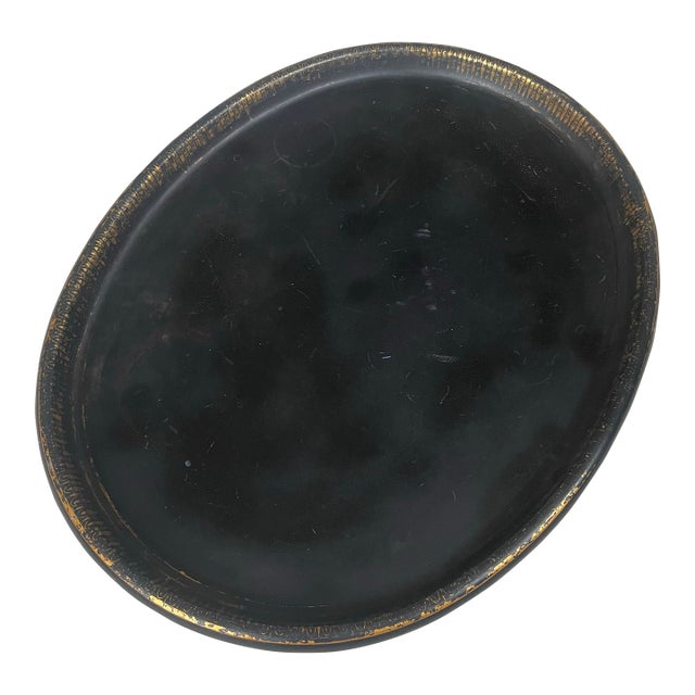 Large Antique Lacquer Paper Mache Tray For Sale