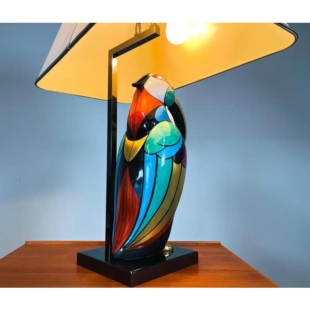 Porcelain Toucan Bird Lamp by Manifattura Artistica, Italy Circa 1989 For Sale - Image 12 of 16