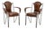 Vintage French Iron and Leather Armchairs, 1960s, Set of 2 For Sale