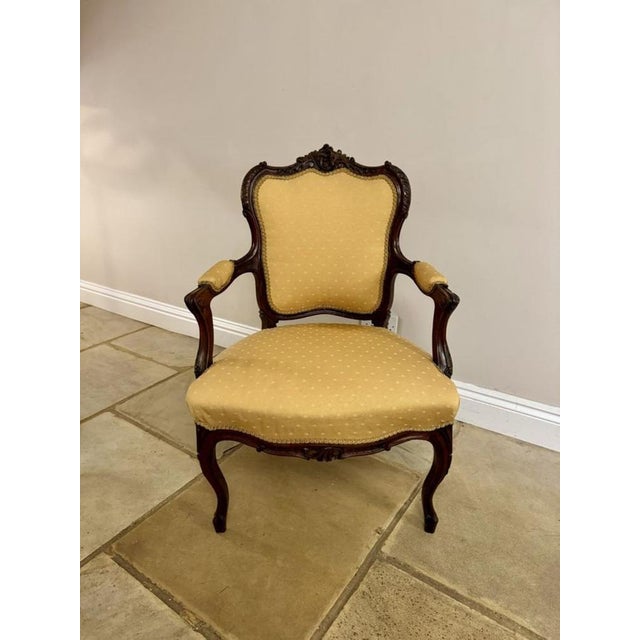 Antique Victorian French Suite in Carved Walnut, 1860, Set of 3 For Sale - Image 11 of 13