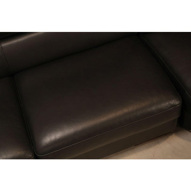Italian Homes Contemporary Black Leather Sectional Sofa For Sale - Image 12 of 18