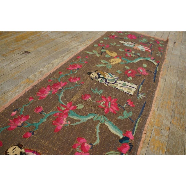 Late 19th Century Chinese Silk & Metal Embroidery 1' 9'' x 12' 9''-53 x 387