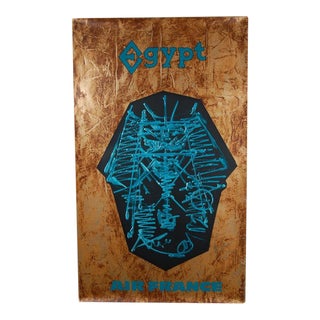 Original Abstract 1960s Vintage Air France Advertisiing Poster Egypt Georges Mathieu For Sale