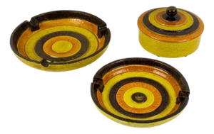 Bitossi for Rosenthal Netter Ceramic Box, Bowls Vide Poche, 3 pc, circa 1960