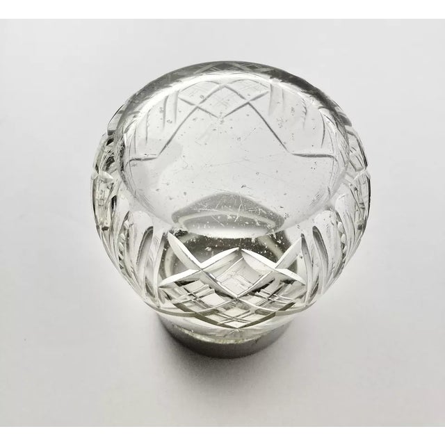 Metal 1970s English Cut Glass & Stainless Top Tea Caddy Holder For Sale - Image 7 of 7