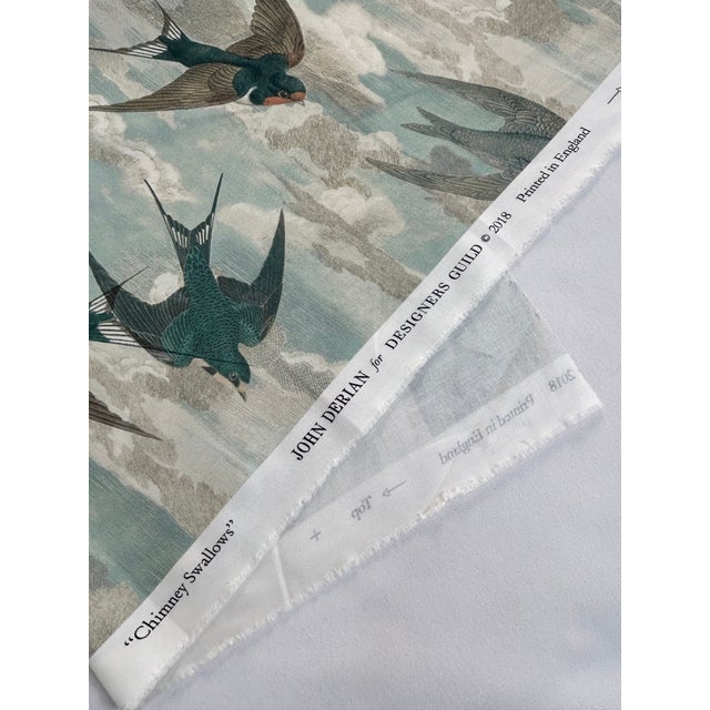 Arts & Crafts Designers Guild "Chimney Swallow” Print Fabric– 19.5 Yards For Sale - Image 3 of 5