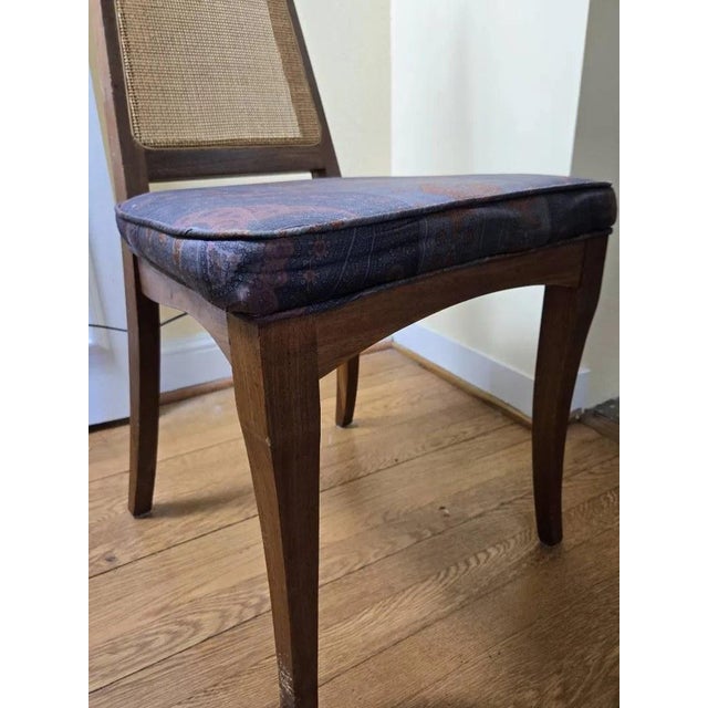 Brown Set of 4 Mid-Century Cane Back Dining Chairs For Sale - Image 8 of 12