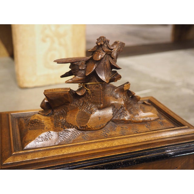 Wood Antique Swiss Black Forest Cigar Box Humidor, Circa 1900 For Sale - Image 7 of 16